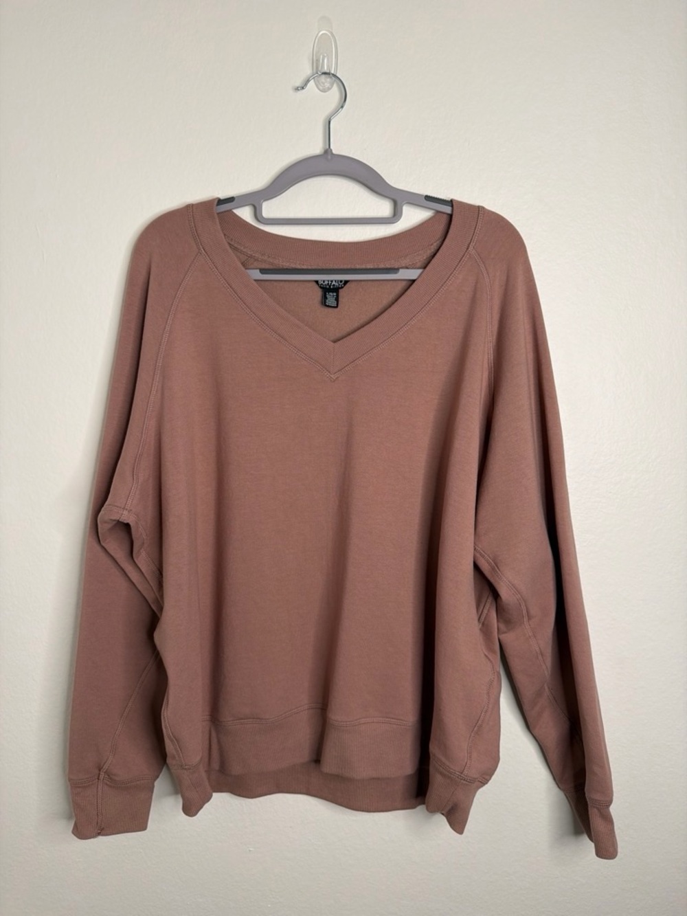 Buffalo David Bitton Rose Brown V‑Neck Sweatshirt